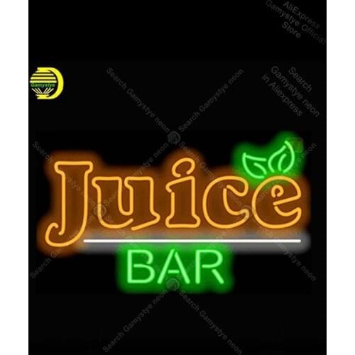 NEON SIGN For Juice Bar Neon Lamp Glass Tube Neon Bulbs Sign anuncio luminoso neon sign logo Tube Neon Shop Cool Neon Signs