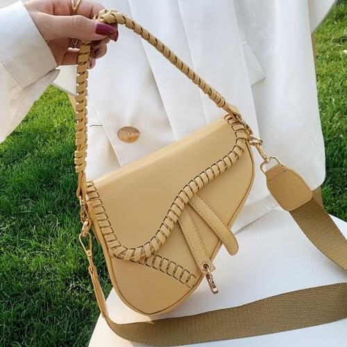 New Style Women Shoulder Crossbody Bag Western Style Trend Casual Hasp Zipper PU Material Polyester Inside Lock Ornament Bag