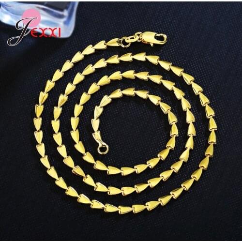New Hot Fashion Luxury Gold Color 16-24 Inch Necklace Chain For Women Men New Year Best Jewelry Accessory Gifts For Sale