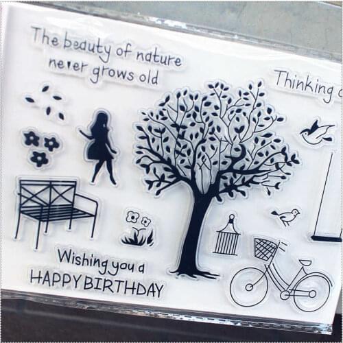 PANFELOU 11.3*15.56cm Nature series Transparent Silicone Rubber Clear Stamps cartoon for Scrapbooking/DIY wedding album