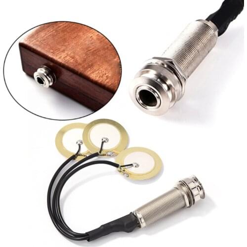 6.35mm Thumb Finger Piano Piezo Contact Microphone 1/3 Transducer Pickups for Kalimba Musical Instrument Tool