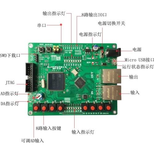 For EtherCat slave station development board STM32F407+LAN9252 learning board with IO AD DA serial port