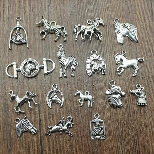10pcs Charms Horse Antique Silver Color Horse Pendant Charms Horse Head Charms For Jewelry Making