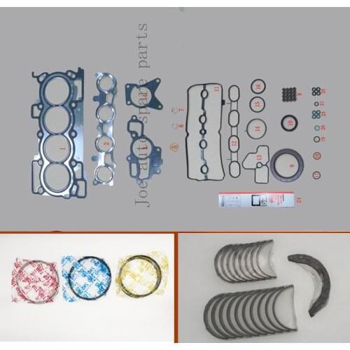 MR20DE Engine Full gasket set kit crankshaft connecting rod bearing piston ring for Nissan DUALIS X-TRAIL SENTRA 1997cc 2.0L