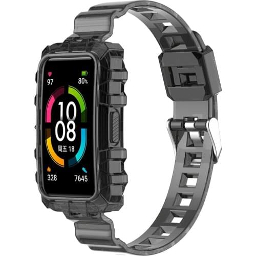 Watchband For Huawei Band6 Honor Band 6 Strap and Clasp Wrist Premium TPU One-piece Armor Protect Color Fitness Tracker Watch ba