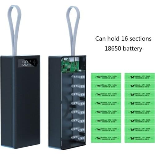 Detachable C16 LCD Display DIY 16x18650 Battery Case Power Bank Shell External Box Without Battery Powerbank Protector