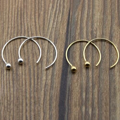 Earring hook,solid 925 sterling silver earring wire hooks with ball beads 3mm sterling silver ear findings accessories ,2pair
