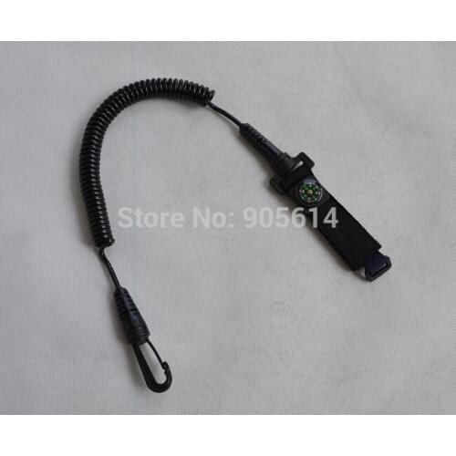 Coiled Paddle Leash with compass for Canoe Kayak Paddle Fishing Rod