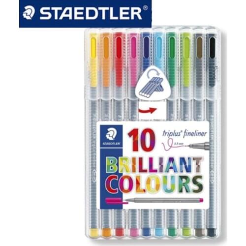 STAEDTLER 334 SB10 Colored Gel Pens Drawing Art Marker Gel Pen Stationery School Office Supplies 0.3mm Fine Pens Stationery Pen