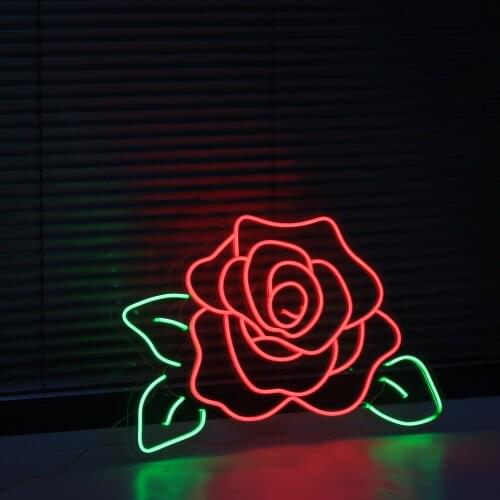 LED Flower Neon Lights Table Lamp Sign Art Decorative for Holiday Wedding Party Bar Shop Bedroom Room Window Decor