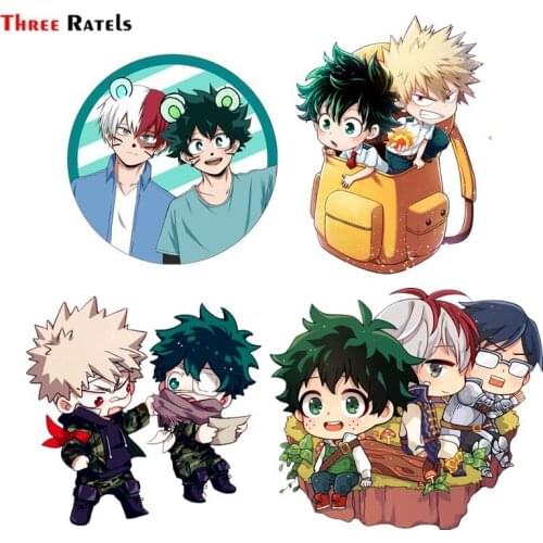 Three Ratels FC732 My Hero Academia Izuku Midoriya and Katsuki Bakugou Chibi car Sticker wallpaper decal