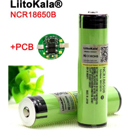 Liitokala New Protected Original Rechargeable battery 18650 NCR18650B 3400mah with PCB 3.7V For Flashlight batteries