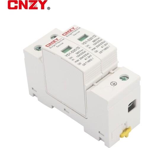 D20-2P 10KA~20KA ~275V 385V 420V AC SPD House Surge Protector Protective Low-voltage Arrester Device 1P+N Lightning protection