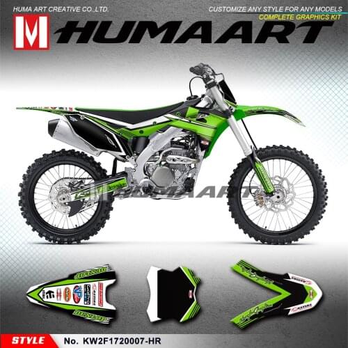 HUMAART Dirt Bike Vinyl Wraps MX Graphics Sticker Kit for KX250F KXF 250 2017 2018 2019 2020, Customizable