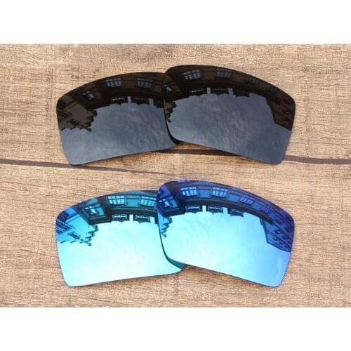 Vonxyz 2 Pairs Stealth Black & Ice Mirror Polycarbonate Replacement Lenses for-Oakley Eyepatch 2 Frame