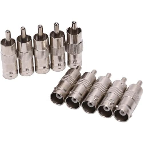 10pcs/lot BNC Female Jack To RCA AV Male Plug Connector Adaptor for CCTV Security Camera Surveillance Video