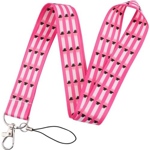 10pcs Mushroom House Lanyard Keys Phone Holder Funny Neck Strap With Keyring ID Card DIY Animal webbings ribbons Hang Rope