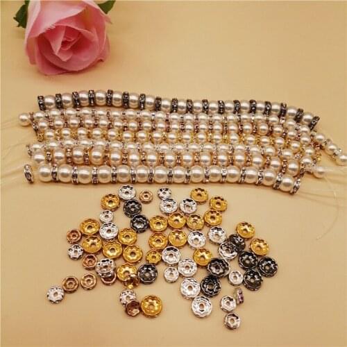 1000pcs 6/8mm Rhinestone Beads Round Rondelle Spacer Beads For Jewelry Making Diy Bracelet Pendants Jewelry Accessories Supplies