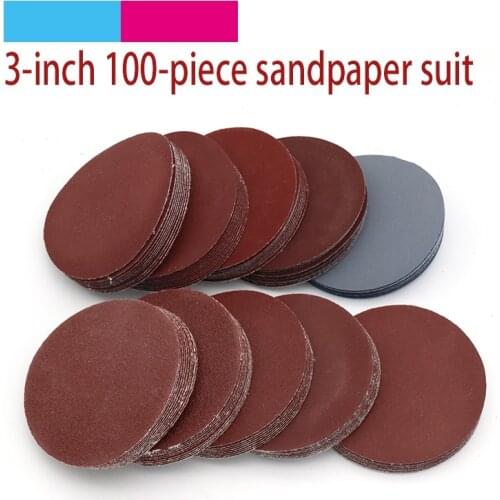 100pcs 3 inch 80-3000 Grit Round Self Adhesive Sandpaper Disk Sand Sheets Sanding Grinding Disc for Sander Grits Abrasive Tools