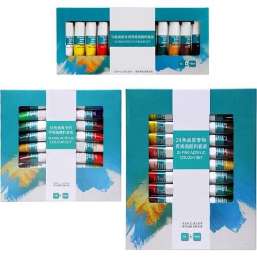 12/18/24 Colors 10ML Tube Acrylic Paint set Art Painting Drawing Tools For Kids