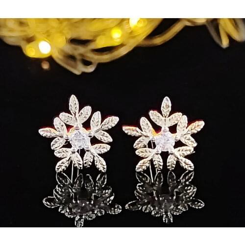 2021 New Fashion Foliage 925 Sterling Silver Earrings for Women Party Gift Jewelry Wholesale Christmas E6617