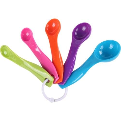 5 Pcs/Set Kitchen Measuring Cup Stackable Colorful Kitchen Measuring Cups Ergonomic Handle Cake Baking Household Measuring Scoop