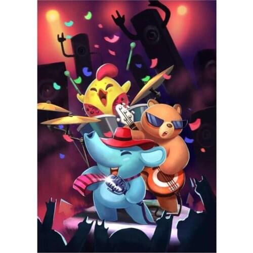 New 5D DIY Full Round Diamond Painting Cartoon Cute Rabbit 3D Embroidery Cross Stitch Rhinestone Mosaic Home Decor Art Y453