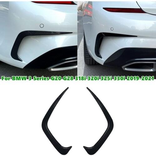 Glossy black/carbon fiber color car rear bumper side spoiler for BMW G20 G28 2019-2020