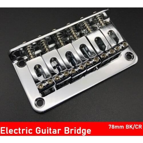 6 Saddle Hardtail Bridge Top Load 78mm Electric Guitar Bridge with Screws Heavy Guitar Accessories