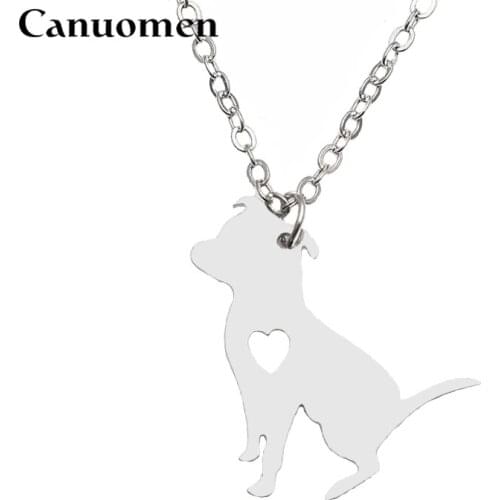 Canuomen Cairn Terrier Pendant with Love Heart Stainless Steel Animals Necklaces Pet Dogs for Men and Women Charm Jewelry