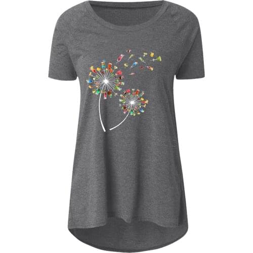 Flower Printed Gray Shirts Short Sleeve Summer Clothes For Ladies Blouses And Shirt Plus Size Women Shirts Chemisier Femme