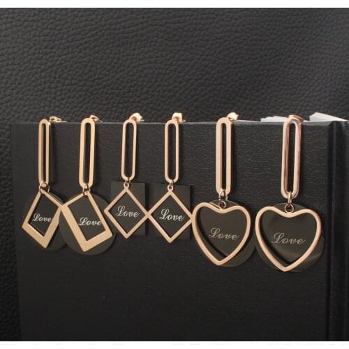 Personality Fashion Stainless Steel Jewelry Long-Style Drop Newest Rose Gold Color Earrings Joker For Woman And Girl EEDZBBBA