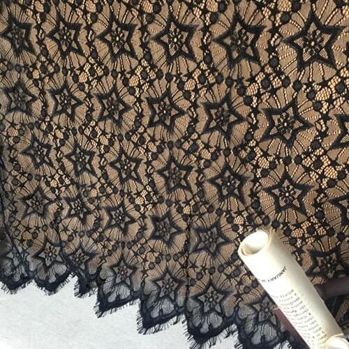 LASUI 1.5m\3 m High quality Eyelash French Star Lace Fabric wedding veil dress skirt curtain decoration accessories C0263