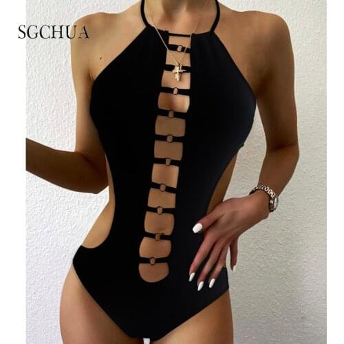 Swimsuit Solid Black Cut Out Bikini Set Plus Size Ladies Swimsuit Sexy Tie Neck Backless Tube Top Strapless High Waist Bikini