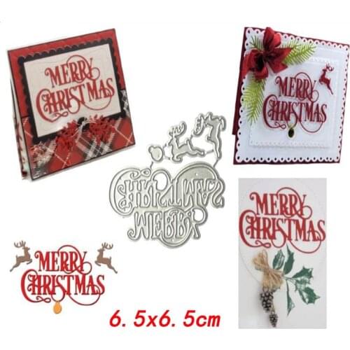 Merry chritmas dies deer stencil decorating scrapbooking album photo decorative deco cutting dies metal stamp and dies 2020
