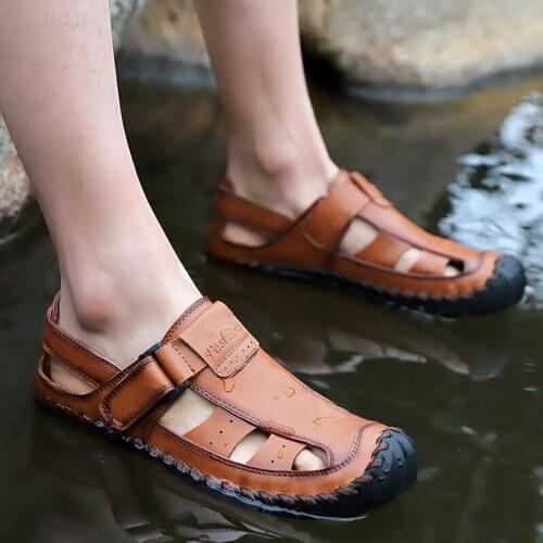 Zapatillas Hombre Verano Summer Leather Shoes Men Breathable Mens 2020 Sandals Male Beach Running Shoe