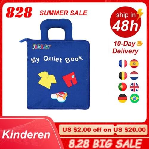 Jollybaby Montessori My Quiet Book Early Childhood Educational Toys Soft Washable Unfold Parent-Child Interaction Book