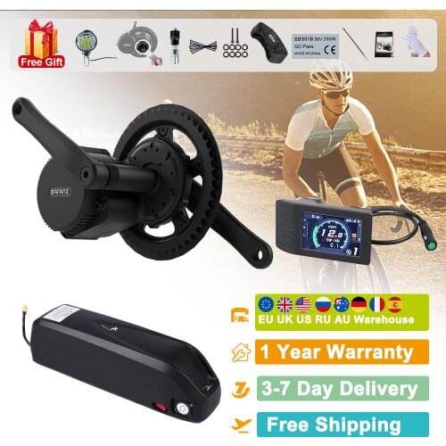 Ebike Bafang 36V 350W Mid Motor With Lock Battery 17.4Ah E-Bike Samsung Cell BBS01B Kits For Electric Bicycle DIY Whole Parts