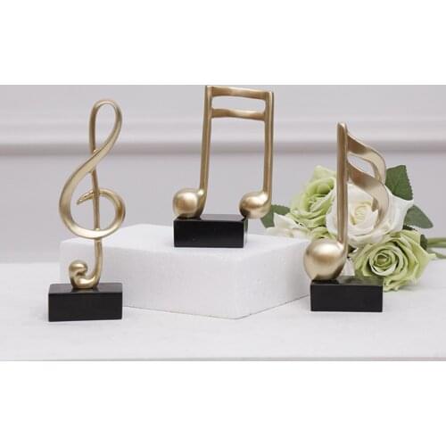 Desktop Decor Musical Note Shaped Ornament Resin Figurine Decorative Artware for Home Shops