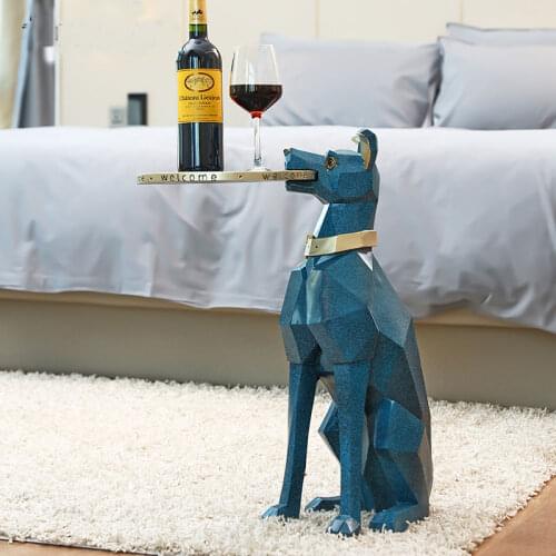 New Nordic Decoration Home Geometry Landing Statue Ornaments Dog Tray Sculpture Tea Table Home Decor Creative Housewarming Gifts
