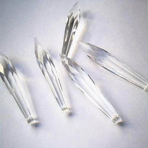 Top Quality 20pcs 76mm Clear K9 Crystal Faceted Icicle U-drops Chandelier Pendants (Free Jump Rings) Crystal Beads Curtain Parts