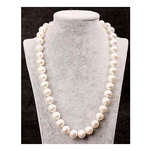 18" Genuine AAA ROUND 9-10mm White Pearl Necklace Cultured Freshwater