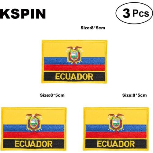 Ecuador Rectangular Shape Flag patches embroidered flag patches national flag patches for clothing DIY Decoration
