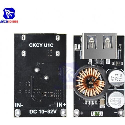 QC3.0 DC-DC 10-32V to 3.8-12V Step Down Buck Boots Converter Power Supply USB Charging Module 5V 18W for Huawei FCP Samsung AFC