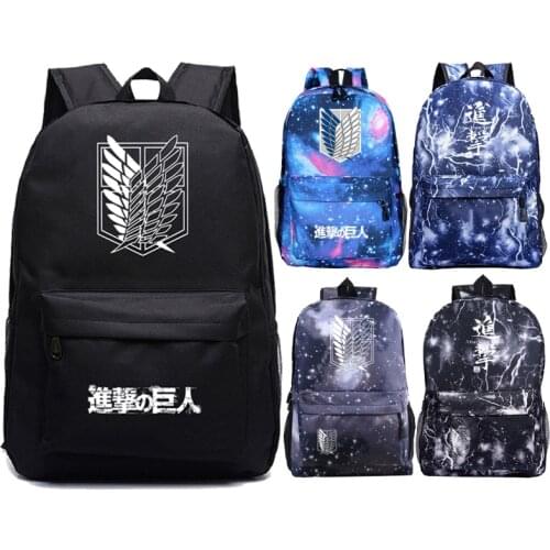 Attack On Titan Backpack Laptop Backpack Mochila School Travel Bag Girls Boys back to School Bags For Kids gift Backpacks