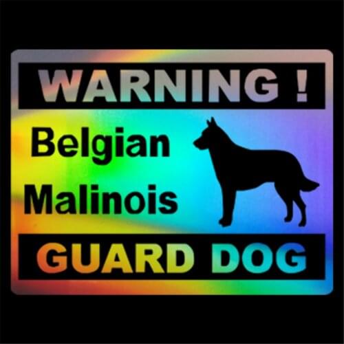 Car Styling Personality Warning Belgian Malinois Guard Dog Wall Home Glass Window Door Vinyl Car Stickers,14cm*11cm