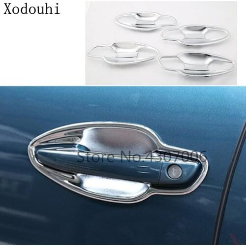Car Body Styling Cover Trim External Outside Door Bowl Stick Lamp Frame 8pcs For Peugeot 3008 GT 3008GT 2016 2017 2018 2019 2020