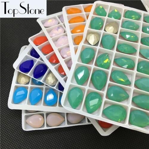 Big Sale Price Colors Opal 13x18mm Drop Rhinestone K9 Glass Crystal Pointback Teardrop Fancy Stone Multi Colors Mixed