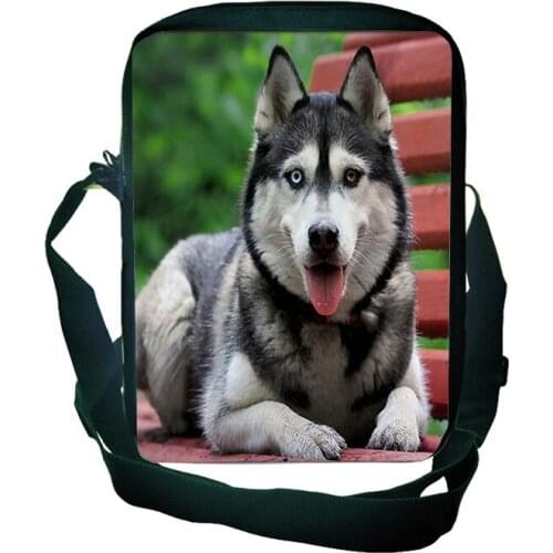 Animals Dogs Print Shoulder Bags German Shepherd Boston Terrier Bulldog Husky Dog Cute Handbag Messenger Bags Kids Crossbody Bag