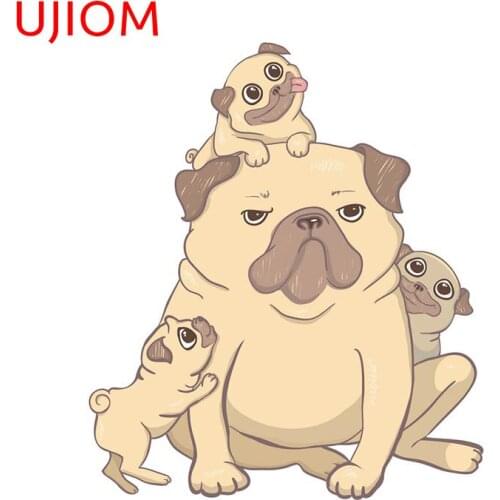 UJIOM Adorable Beige Puppy Door Sticker Home Decoration Living Room Decor Moisture Proof Wall Stickers Wallpaper Mural Art